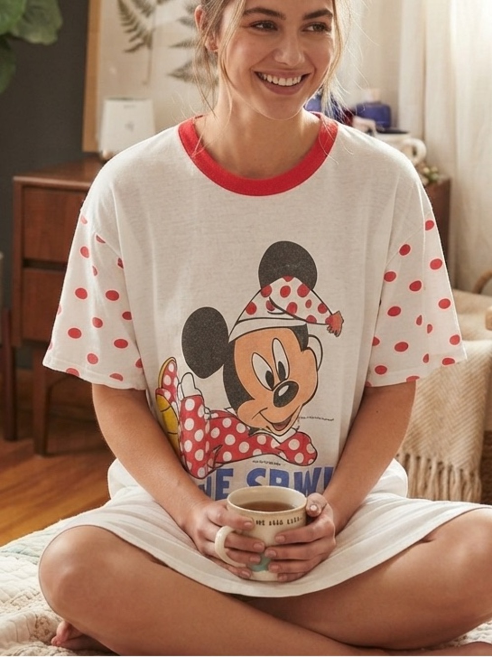 Vintage Walt Disney Mickey Hit The Sack Sleep Dress - Picture 1 of 10